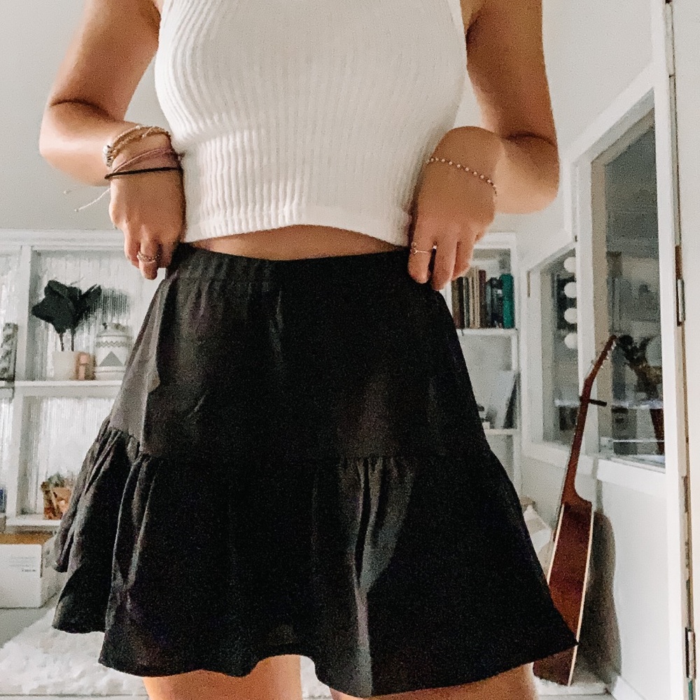 Black ruffled skirt